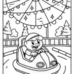 Bumper Car Carnival Coloring Page