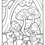 Care Bears in the Magical Forest Coloring Page
