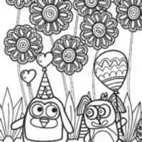 Bluey and Bingo’s Garden Parade Coloring Page