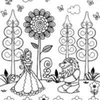 The Beast’s Magical Garden Coloring Page