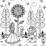The Beast’s Magical Garden Coloring Page