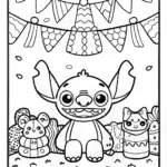 Stitch’s Festival of Fabrics Coloring Page