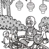 Captain America’s Heroic Garden Party Coloring Page
