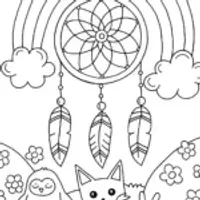 Rainbow Dreamcatcher Coloring Page