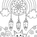 Rainbow Dreamcatcher Coloring Page