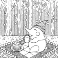 Cyndaquil’s Enchanted Tea Party Coloring Page