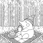Cyndaquil’s Enchanted Tea Party Coloring Page