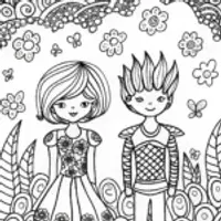 Guardians of the Dream Garden Coloring Page