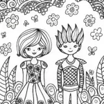 Guardians of the Dream Garden Coloring Page