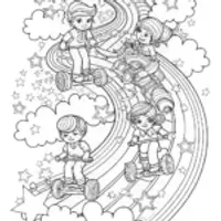Rainbow High Adventure on Rainbow Road Coloring Page