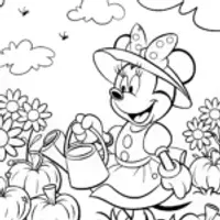 Minnie Mouse’s Enchanted Pumpkin Patch Coloring Page