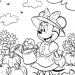 Minnie Mouse’s Enchanted Pumpkin Patch Coloring Page