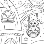 Baby Yoda’s Secret Space Treehouse Coloring Page