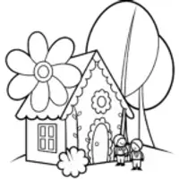 Gingerbread House Treasure Hunt Coloring Page