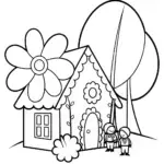 Gingerbread House Treasure Hunt Coloring Page
