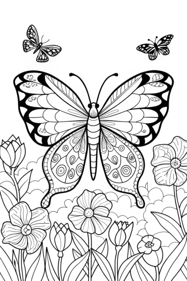 A coloring page of Butterfly of the Enchanted Garden Coloring Page