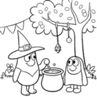 Bluey and Bingo’s Magical Potion Party Coloring Page