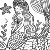 Mermaid in her celestial garden