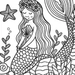 Mermaid in her celestial garden