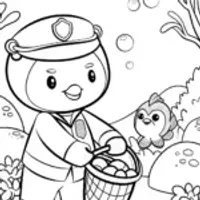 Octonauts Seaside Cleanup Coloring Page