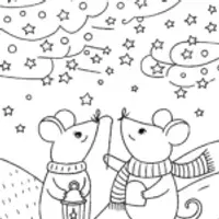 Adventurous Mice and the Christmas Star Coloring Page