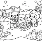 Captain Barnacles Pirate Picnic Coloring Page