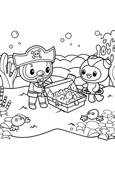 A coloring page of Captain Barnacles Pirate Picnic Coloring Page