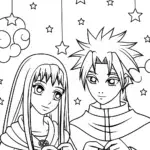 Anime Dream Weavers at the Celestial Loom Coloring Page