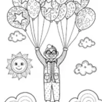 Blippi’s Amazing Balloon Adventure Coloring Page