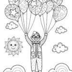 Blippi’s Amazing Balloon Adventure Coloring Page
