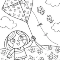 Gabby’s Kite-Flying Adventure Coloring Page
