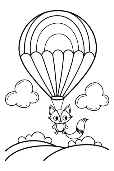 A coloring page of Rainbow Dreams: Skyward Adventures Coloring Page