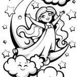Jasmine’s Dreamy Stardust Journey Coloring Page