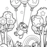 Care Bears Dreamy Balloon Adventure Coloring Page