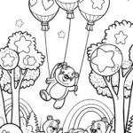 Care Bears Dreamy Balloon Adventure Coloring Page