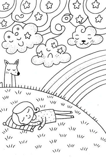 A coloring page of Rainbow of Dreams Coloring Page