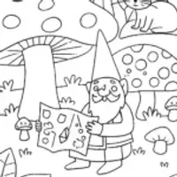 Gnome’s Mystical Map Adventure Coloring Page
