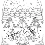 Care Bear Camping Adventure Coloring Page
