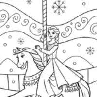 Elsa on the sparkling ice carousel