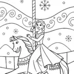 Elsa on the sparkling ice carousel
