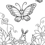 Butterfly Garden Sanctuary Coloring Page
