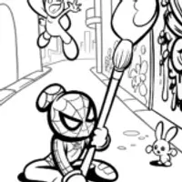 Miles Morales Magical Paintbrush Coloring Page