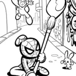 Miles Morales Magical Paintbrush Coloring Page
