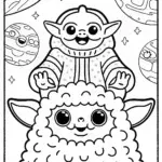 Baby Yoda’s Space Safari Coloring Page