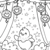 Chick’s Magical Lantern Festival Coloring Page