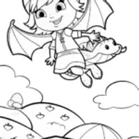 Strawberry Shortcake and her flying dragon