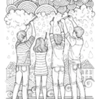 Rainbow High Street Art Coloring Page