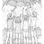 Rainbow High Street Art Coloring Page