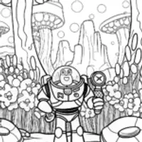 Buzz Lightyear’s Galactic Treasure Hunt Coloring Page
