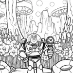 Buzz Lightyear’s Galactic Treasure Hunt Coloring Page